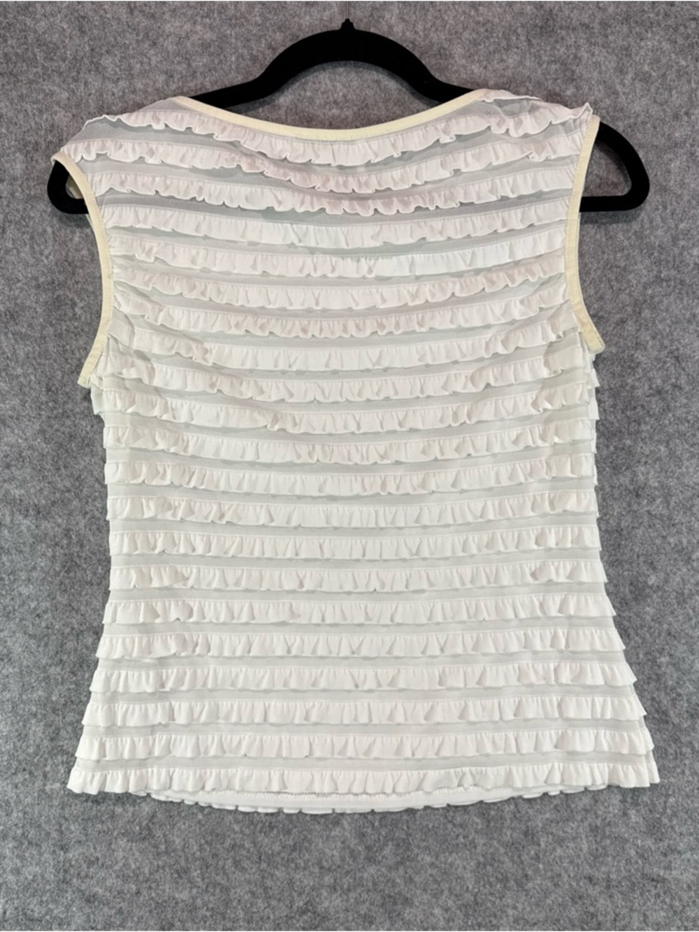 Joseph Ribkoff White Ruffled Sleeveless Shell - Picture 9 of 11